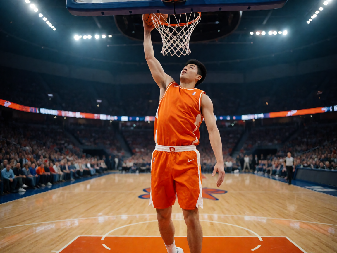 NBA篮球比赛现场球员扣篮精彩瞬间